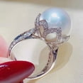 thumbnail image 1 of K-KED Pearl Cubic Zircon 925 Silver Filled Rings Women Delicate Jewelry Wedding Gift Sz 6-10-7, 1 of 6