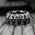 thumbnail image 1 of K-KED Personality Stainless Steel Retro Skull Head Men's Motorcycle Rings Size 7-15-15, 1 of 6