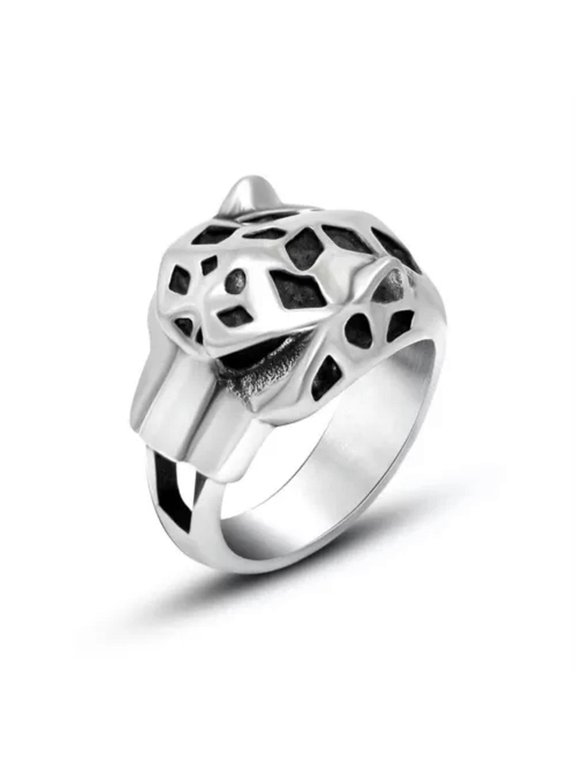 Personality Trend Animal Leopard Head Domineering Men's Style Rings Size 7-12-12