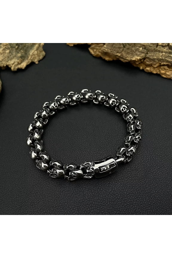 Personalized Vintage Stainless Steel Hip-hop Style Skeleton Men's Bracelet Chain