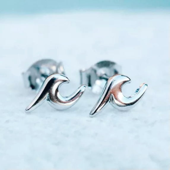 K-KED Personalized Women 925 Silver,Gold Stud Earring Wedding Party Delicate Jewelry A Pair-Silver