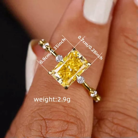 K-KED Pretty 18k Yellow Gold Plated Cubic Zirconia Rings Wedding Delicate Jewelry Size 5-12-Yellow-11-1#