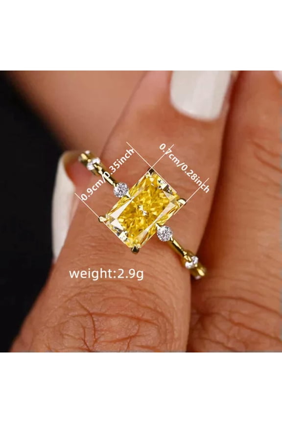 Pretty 18k Yellow Gold Plated Cubic Zirconia Rings Wedding Delicate Jewelry Size 5-12-Yellow-9-1#