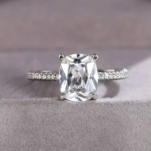K-KED Pretty 925 Silver Filled Ring Women Cubic Zircon Engagement Party Gift Sz 6-10-7