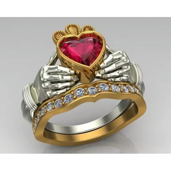 K-KED Pretty Women 925 Silver,Gold Plated Cubic Zirconia Rings Party Delicate Jewelry Size 6-10-#1-7