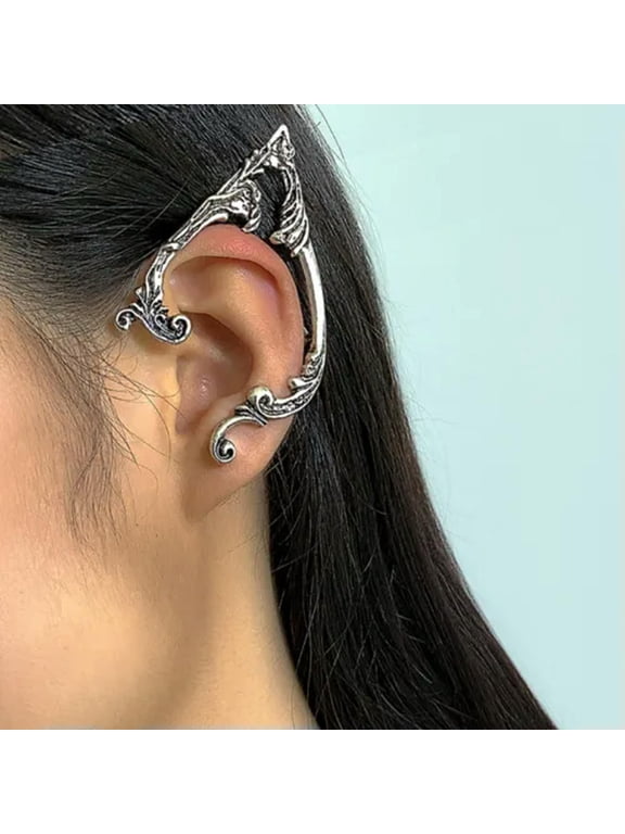 Punk Fairy Stud Earrings Cuff Earring Dark Elf Ear Earrings For Women Jewelry-Left Ear