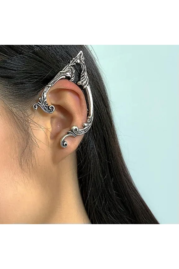 Punk Fairy Stud Earrings Cuff Earring Dark Elf Ear Earrings For Women Jewelry-Left Ear