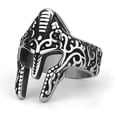 thumbnail image 1 of K-KED Punk Hip-hop Men's Fashion Stainless Steel Spartan Warrior Mask Rings Size 7-13-10, 1 of 6