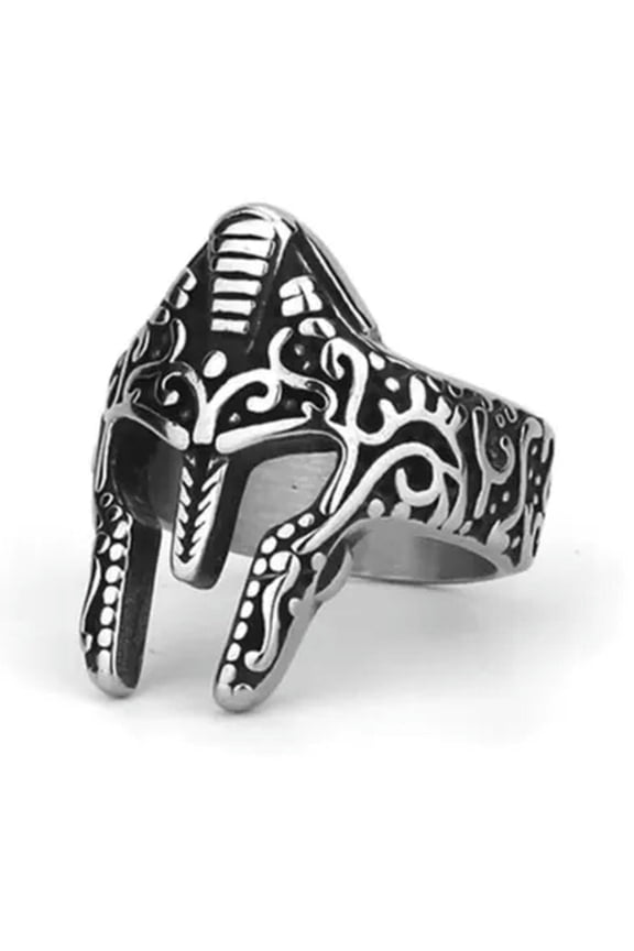Punk Hip-hop Men's Fashion Stainless Steel Spartan Warrior Mask Rings Size 7-13-10