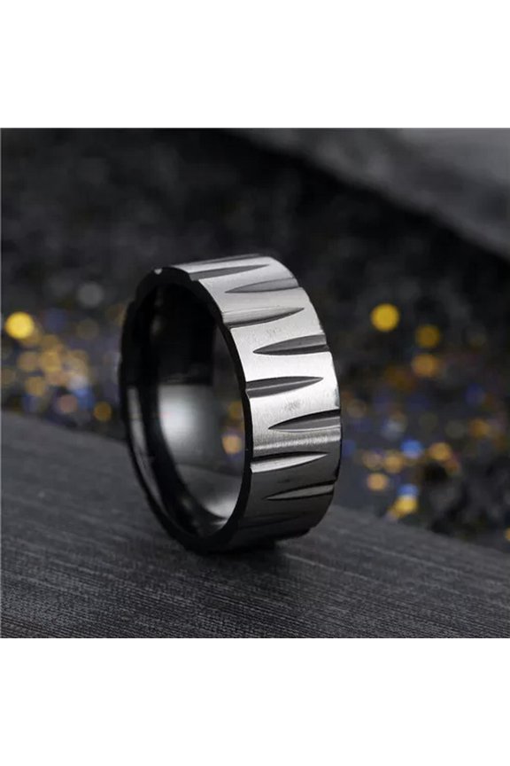 Punk Men Titanium Stainless Steel Ring Wedding Delicate Jewelry Band Rings Sz 6-12-10-Style 7