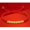 thumbnail image 1 of K-KED Pure 24K Yellow Gold Bracelet For Women 4mm Polish Bead Red String Handmade Link-1PCS Bead, 1 of 6
