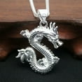 thumbnail image 1 of K-KED Pure 999 Fine Silver Men Women Gift Lucky Special Dragon Pendant 13-14g, 1 of 6