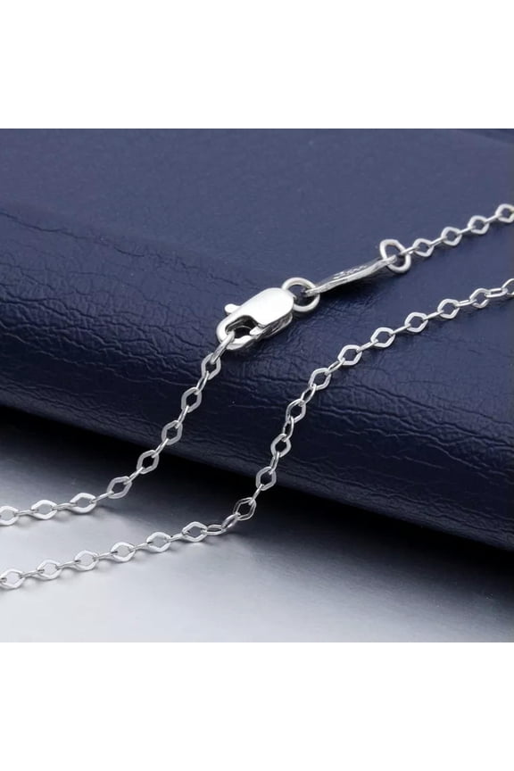 Pure Platinum Chain For Women pt950 Cross Link Rolo Necklace Lobster Clasp 17''L