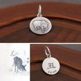 thumbnail image 1 of K-KED Pure S999 Fine Silver 12 Symbolic Animals Zodiac Retro Round Small Pendant -Ox, 1 of 6