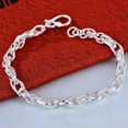 thumbnail image 1 of K-KED Pure S999 Sterling Silver Chain Men Women Gift Singapore Twist Link Bracelet-8mm, 7.8inch, 29g, 1 of 9