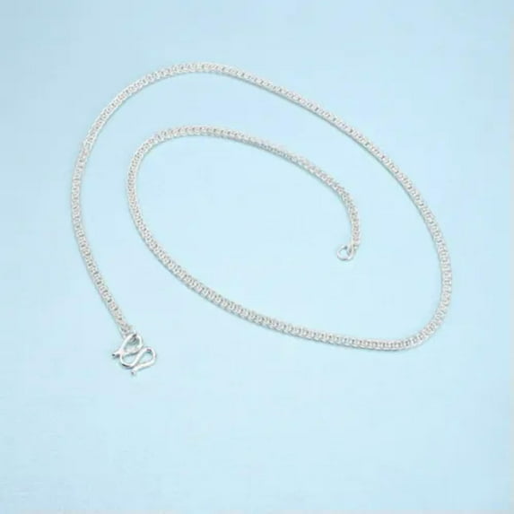 K-KED Pure S999 Sterling Silver Chain Men Women Lucky Gift Wheat Necklace 16-27.5inch-2mm, 18inch ,4g