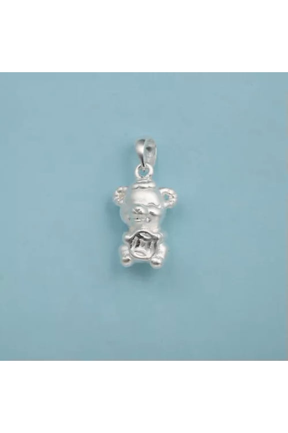 Pure S999 Sterling Silver Coin 12 Symbolic Animals Zodiac 3D Hollow Pendant -Sheep