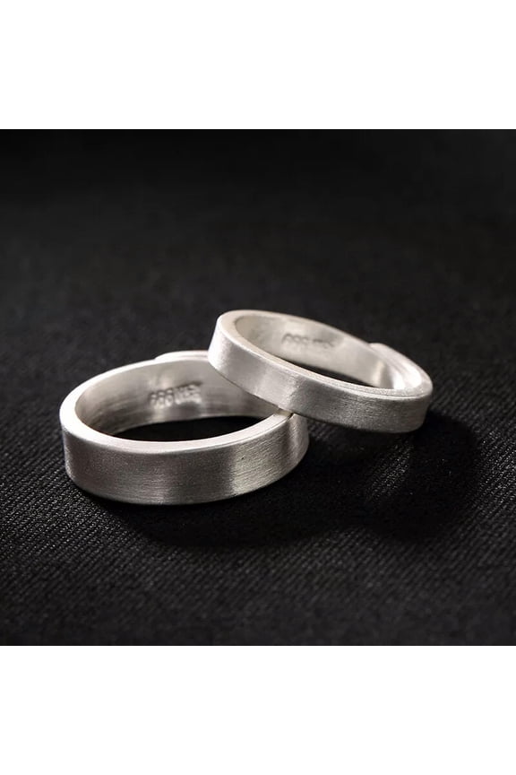 Pure Silver Ring 999 Fine Silver Ring Matte Finish Surface Men's Ring Can Open