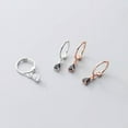 thumbnail image 1 of K-KED REAL GENUINE 925 STERLING Solid SILVER HOOP SLEEPER EARRINGS Crystal Drop-Silver, 1 of 6