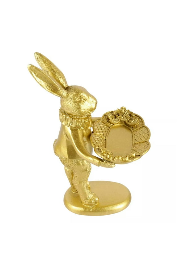 Rabbit Display Stand Rabbits Ring Holder Vintage Decor Jewlery Gold