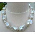 thumbnail image 1 of K-KED Rare 15-25MM SOUTH SEA NATURAL WHITE BAROQUE PEARL NECKLACE 18" AAA+, 1 of 3