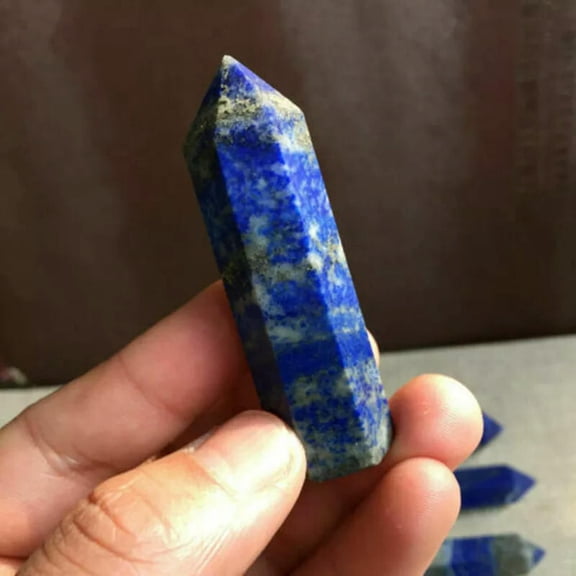 K-KED Raw Natural Lapis Lazuli Quartz Stone Healing Crystal Point Wand Obelisk 50-60mm