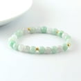 thumbnail image 1 of K-KED Real 24K Yellow Gold Bracelet For Women Natural Jade 7-8mm Beads Bracelet 1PCS-16cm/6.3inch, 1 of 7
