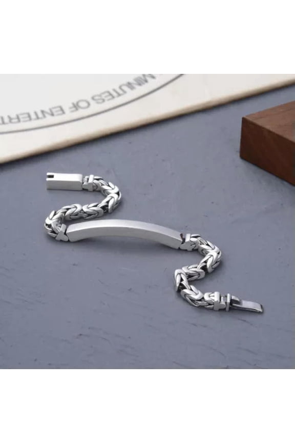 Real 925 Sterling Silver Bracelet 5mm Byzantine Link Elbow Tube I Do Bracelet-7inch