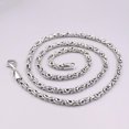 thumbnail image 1 of K-KED Real 925 Sterling Silver Necklace For Women Men 4mm Byzantine Link Chain 22inch, 1 of 6
