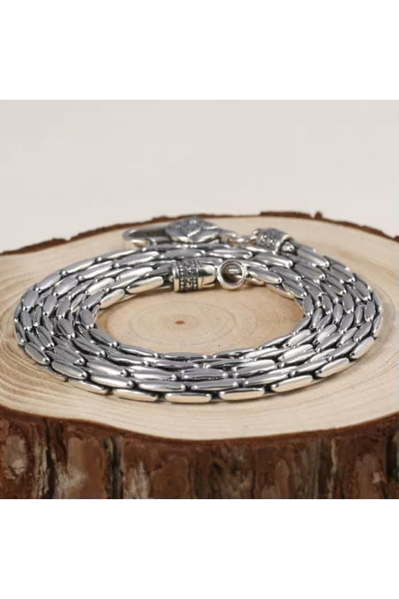 Real 925 Sterling Silver Necklace Men Women 3mm Long Box Snake Link Chain -20inch=50cm-32-34g