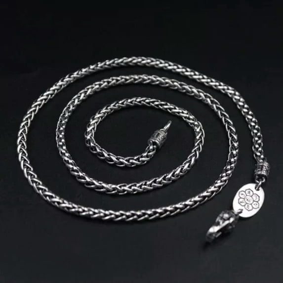 K-KED Real 925 Sterling Silver Necklace Women Men 3mm Wheat Link Chain 20 to 26inchL-26in