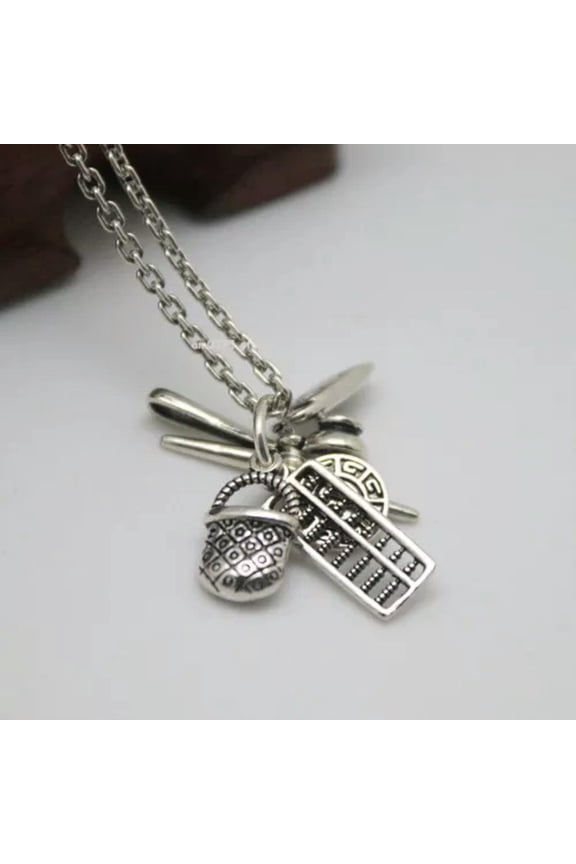 Real 925 Sterling Silver Women Men Abacus Treasures Pendant Accessory 24*25mm -Just Pendant