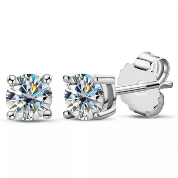 K-KED Real Moissanite D Color GRA Certificate Women Men Stud Earrings Silver