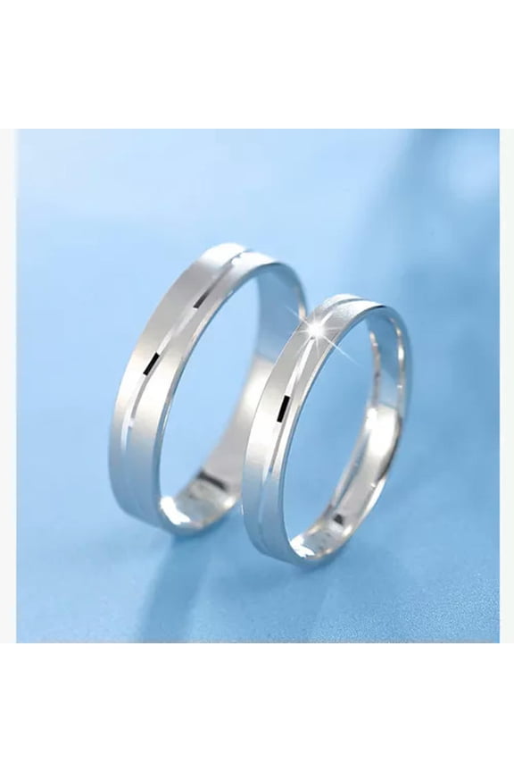 Real Platinum 950 Couple Ring Love Line Solid Women's Men's Band Ring US 6-11-US 8