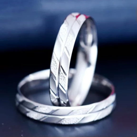K-KED Real Platinum 950 Wedding Couple Ring Lucky Women's Men's Solid Band Ring US 5-US 10-4.3-4.6g