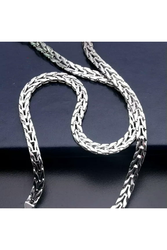 Real Pt950 Pure Platinum 950 Necklace For Men Pt950 Platinum Curb Wheat Chain-20inch-3.5mm-19.2-19.5g