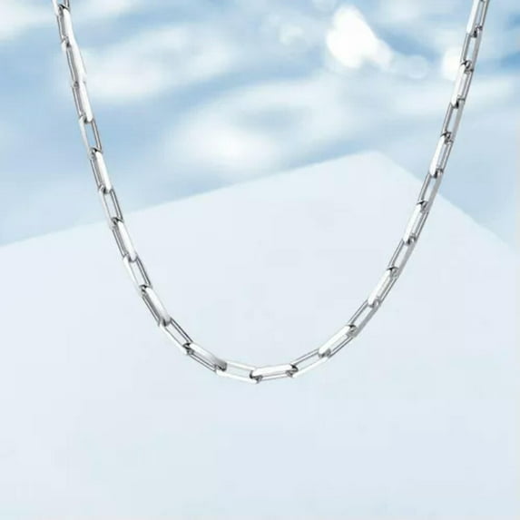 K-KED Real Pt950 Pure Platinum 950 Necklace For Women 2mm/3mm Cable Platinum Chain-16inch-1.7mm-4.9-5.1g