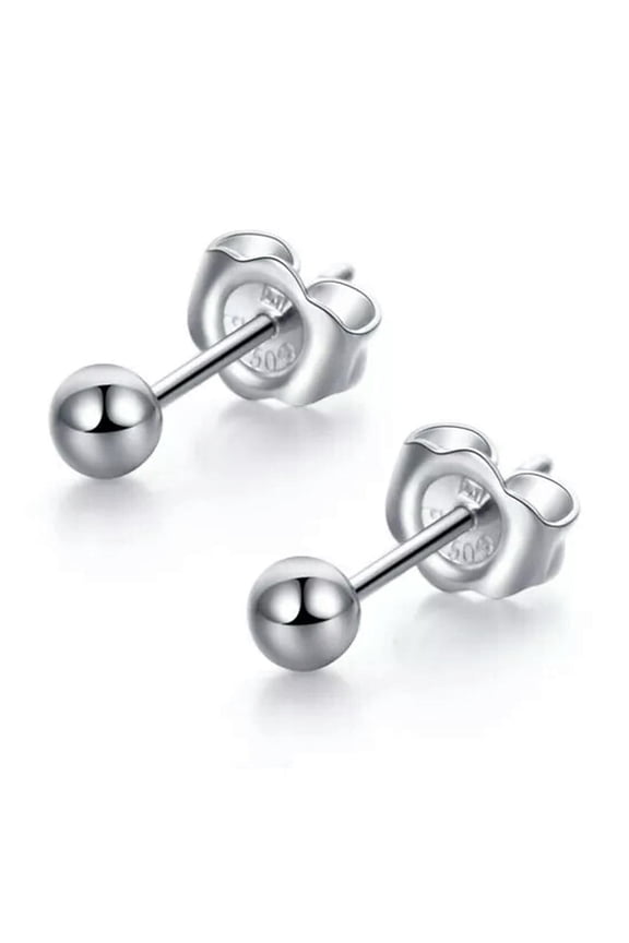 Real Pure Pt950 Platinum 950 Polish Ball 3mm Ear Stick Women's Earrings Stud