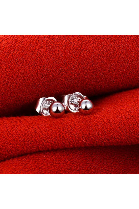 Real Pure Pt950 Platinum 950 Polish Ball 3mm Ear Stick Women's Earrings Stud