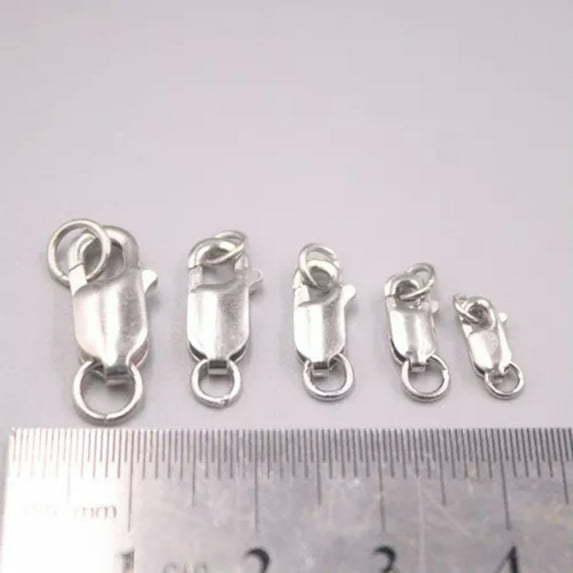 K-KED Real S925 Sterling Silver Clasp Accessories Connector Parts Repair 8mm-16mm Size-12mm-3pcs