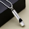 thumbnail image 1 of K-KED Real Solid 925 Sterling Silver Lucky Glossy Round Column Whistle Pendant, 1 of 5