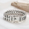 thumbnail image 1 of K-KED Real Sterling Silver 925 Metal Purity Bracelet Men's 15mm Wider Cuban Curb Link-8.26inch(fit wrist 7.2-7.8inch)-86g(±1）, 1 of 6