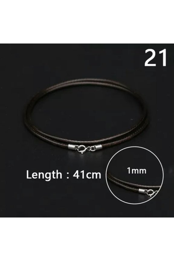Red Black Leather Wax Rope Beading Cord Necklace Chain String Delicate Jewelry Making DIY-1mm - Coffee-50cm