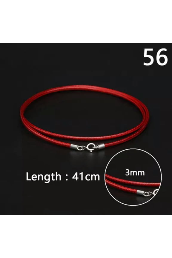 Red Black Leather Wax Rope Beading Cord Necklace Chain String Delicate Jewelry Making DIY-3mm - Red-60cm