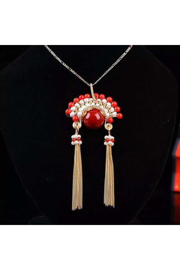 Red Jade Pendant Necklace Delicate Jewelry 925 Silver Luxury Natural Beaded Pearl Real