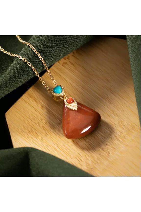 Red Jade Pendant Necklace Natural Delicate Jewelry Talismans 925 Silver Gemstones Carved