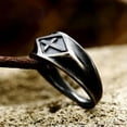 thumbnail image 1 of K-KED Retro Brushed Black Cross Ring Men Women Stainless Steel Vintage Wedding Ring-7, 1 of 6