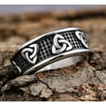 thumbnail image 1 of K-KED Retro Men's Fashion Delicate Jewelry Stainless Steel Irish Celtic Knot Band Rings for Men-7-12210, 1 of 6