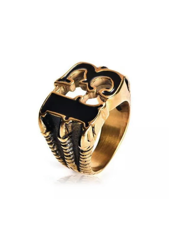 Retro Mens Stainless Steel Ring Dragon Claw Number 13 Ring Eagle Claw Biker Ring-8