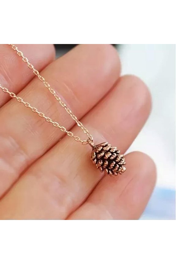 Retro Simple Fashion Pine Plant Specimen Cold and Light Wind Necklace Trend Gift